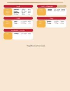 centennial adult dance schedule aerial classes Fall 2025
