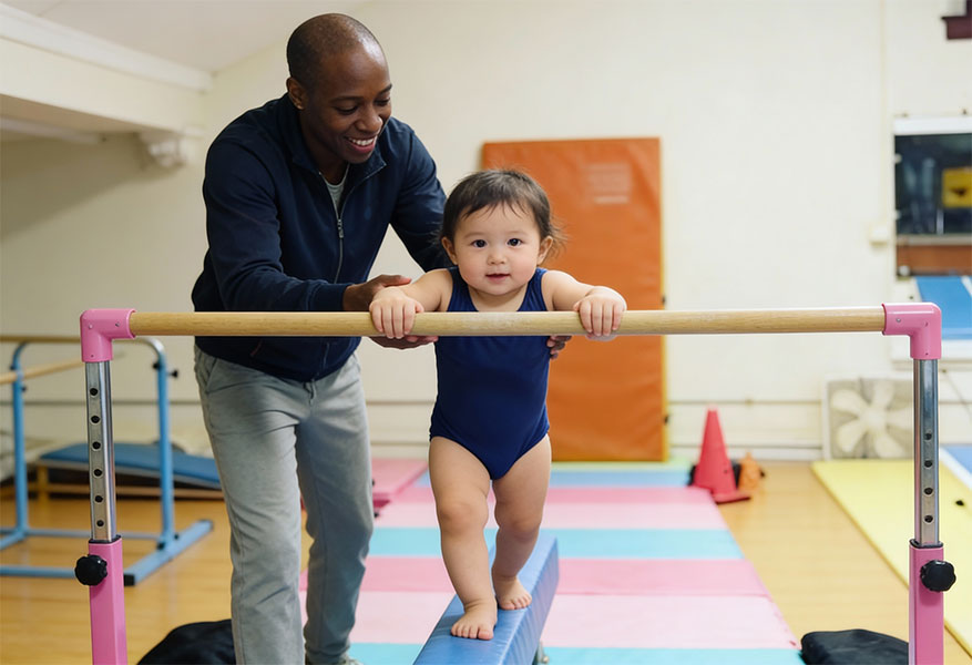 ACOD_black-gymnastics-instructor-guiding-toddler-first--AerialCirqueOverDenver