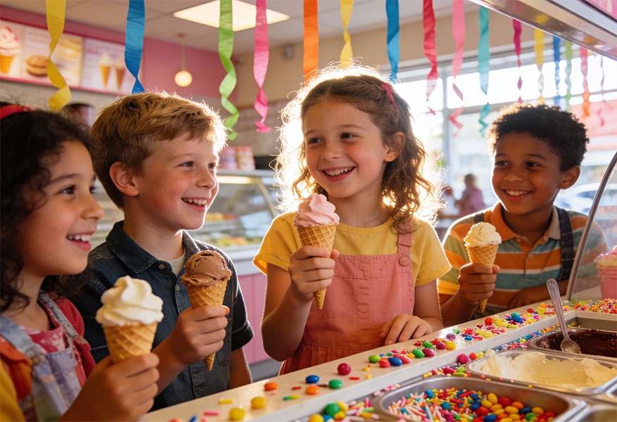 ACOD_kids-birthday-party-in-an-ice-cream-shop-smiling--AerialCirqueOverDenver