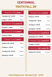 centennial youth fall