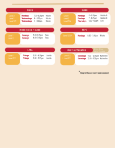 centennial adult aerial dance class schedule for winter 2025