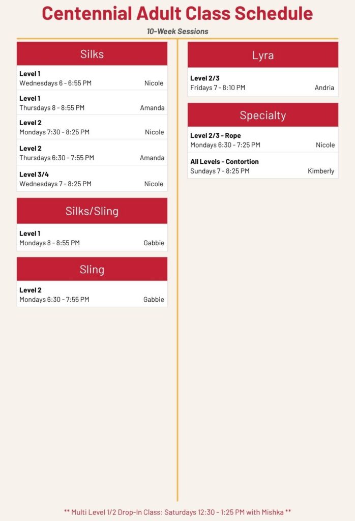 Centennial adult schedule