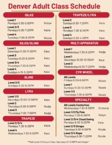denver class schedule