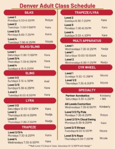 denver adult class schedule picture