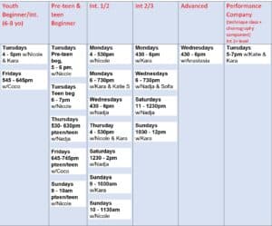 Calendar list