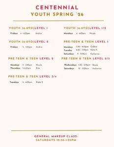 Spring centennial schedule youth