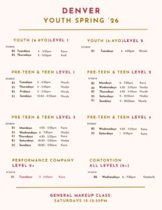 Spring Denver Schedule