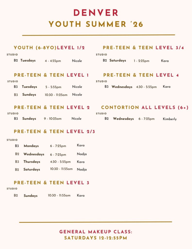 summer youth schedule